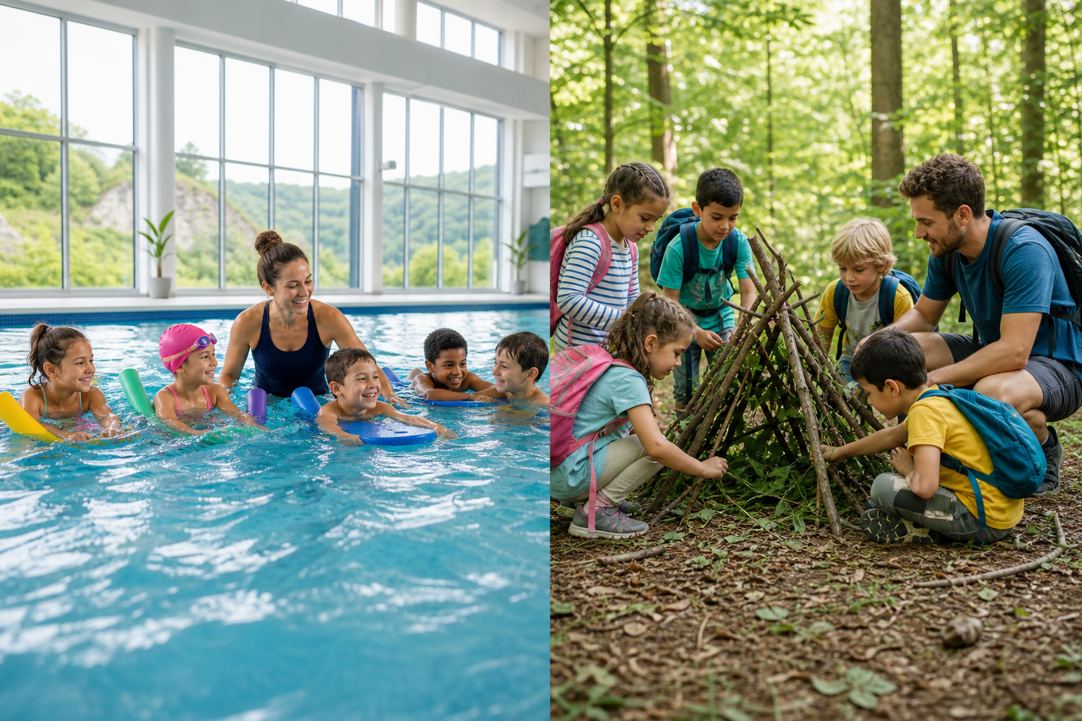 stage-piscine-nature Stage pour enfants combinant piscine et activités nature à Dinant